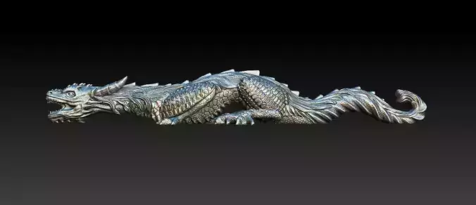 Dragon relief Model for 3d printing and cnc  curving