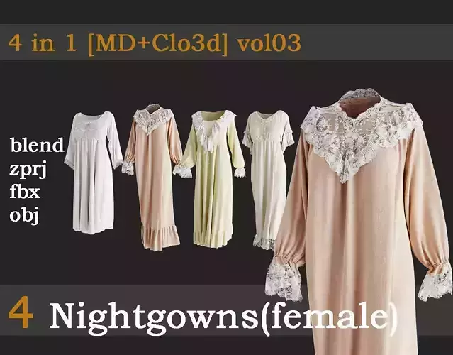 4 Nightgowns for women vol03