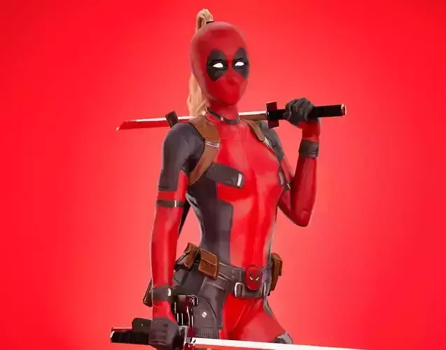Deadpool Lady Women  Low-poly 3D model