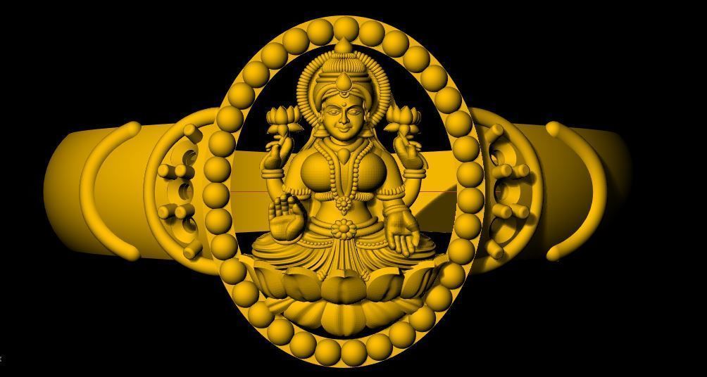 Laxmi Ring 3dm file 3D print model_2