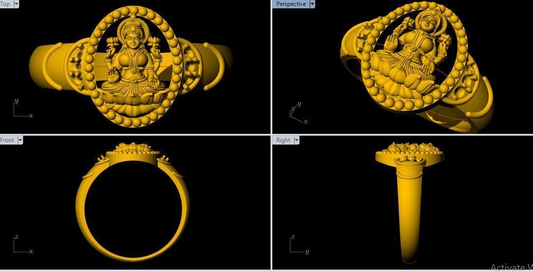 Laxmi Ring 3dm file 3D print model_1
