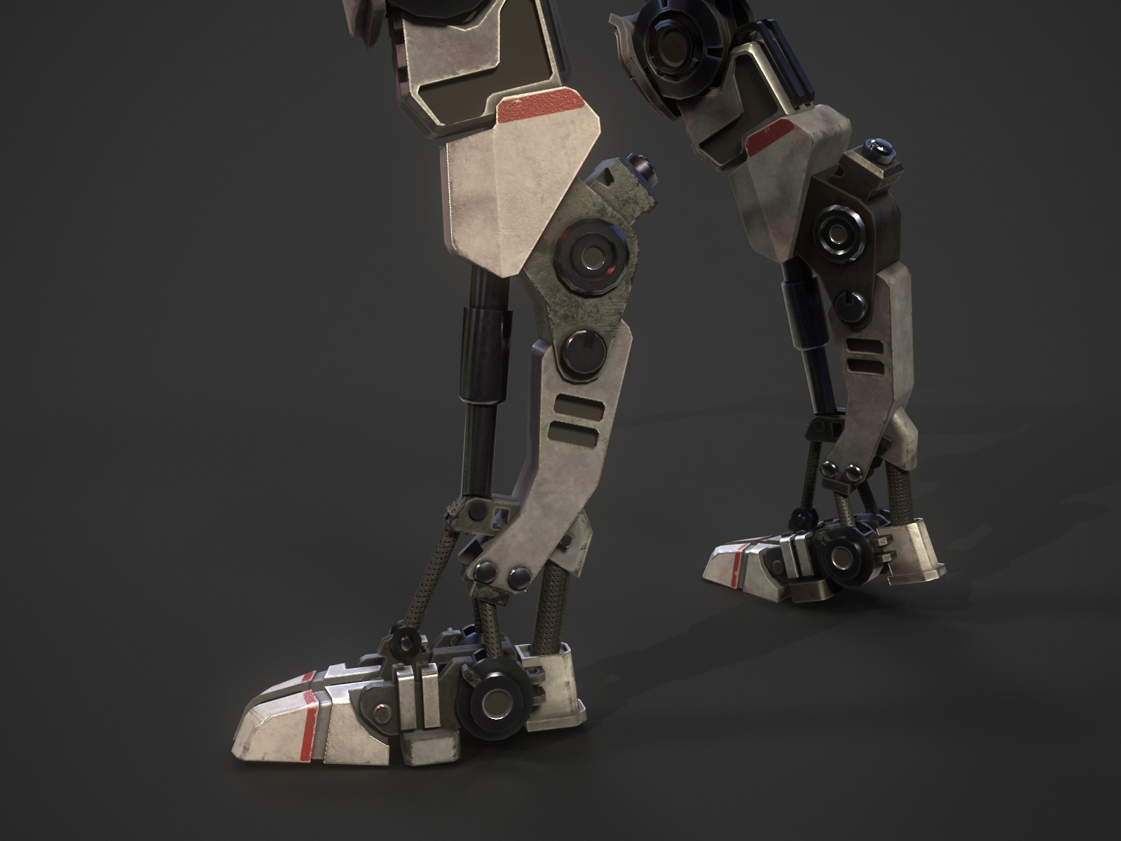 Heavy armored scifi robot character gameready Low-poly 3D model_13
