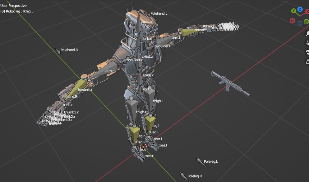Heavy armored scifi robot character gameready Low-poly 3D model_33