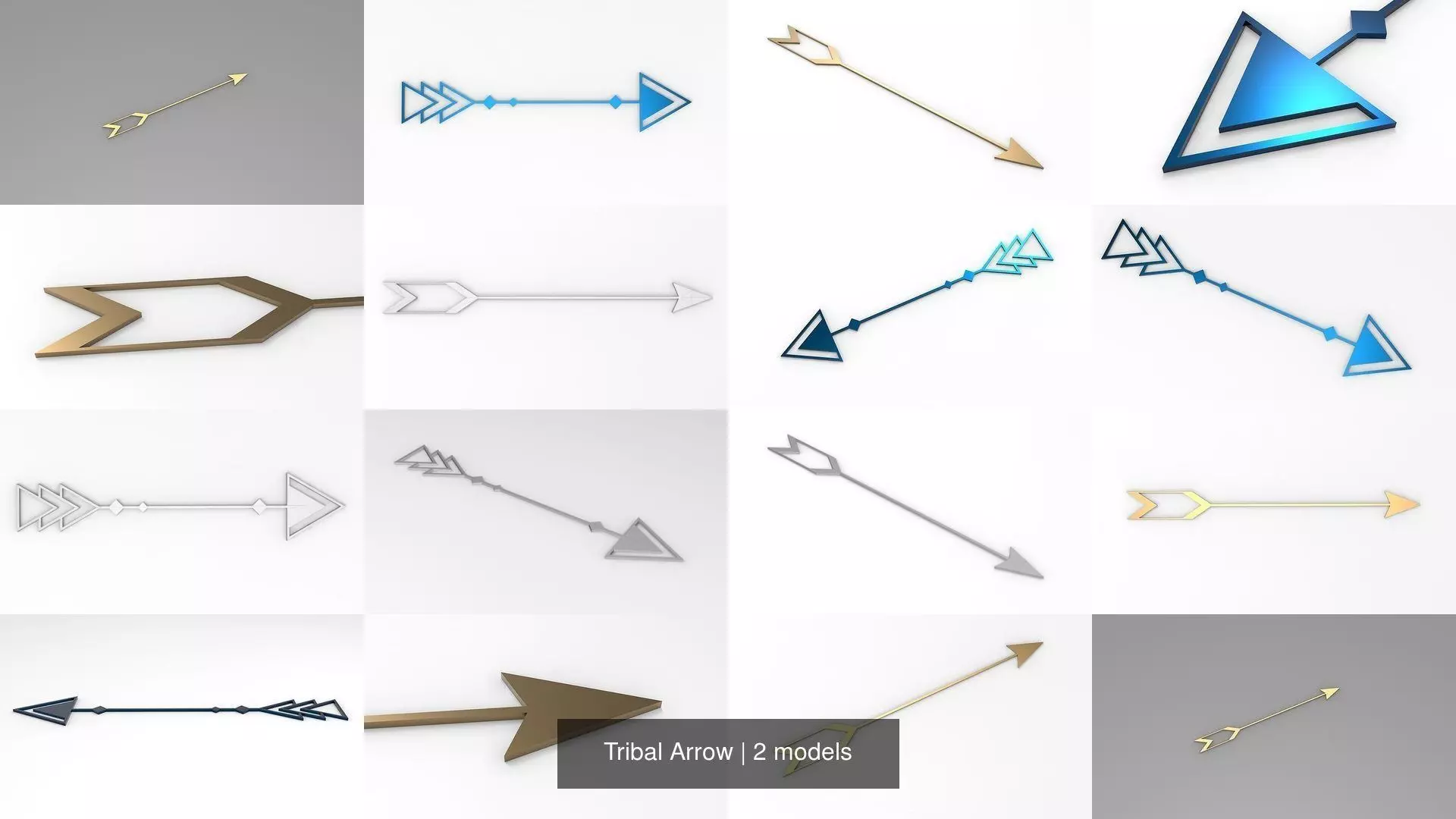 Tribal Arrow 3D Model Collection_0