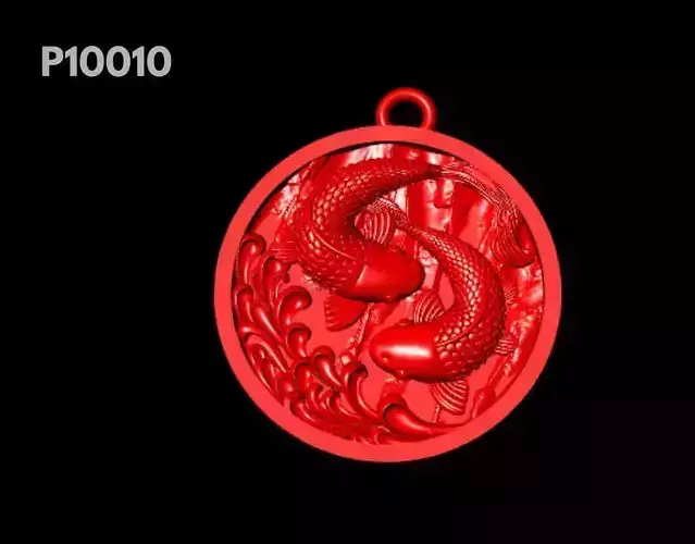 Fish Pendant Necklace 3d Model