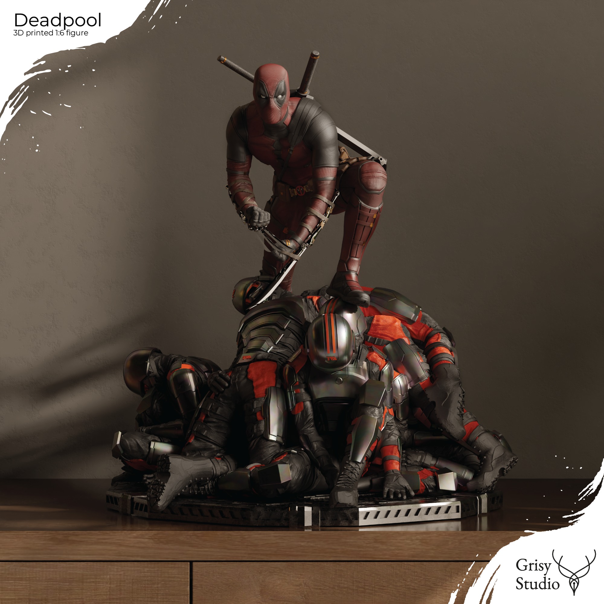Deadpool premium figure 3D print model_3