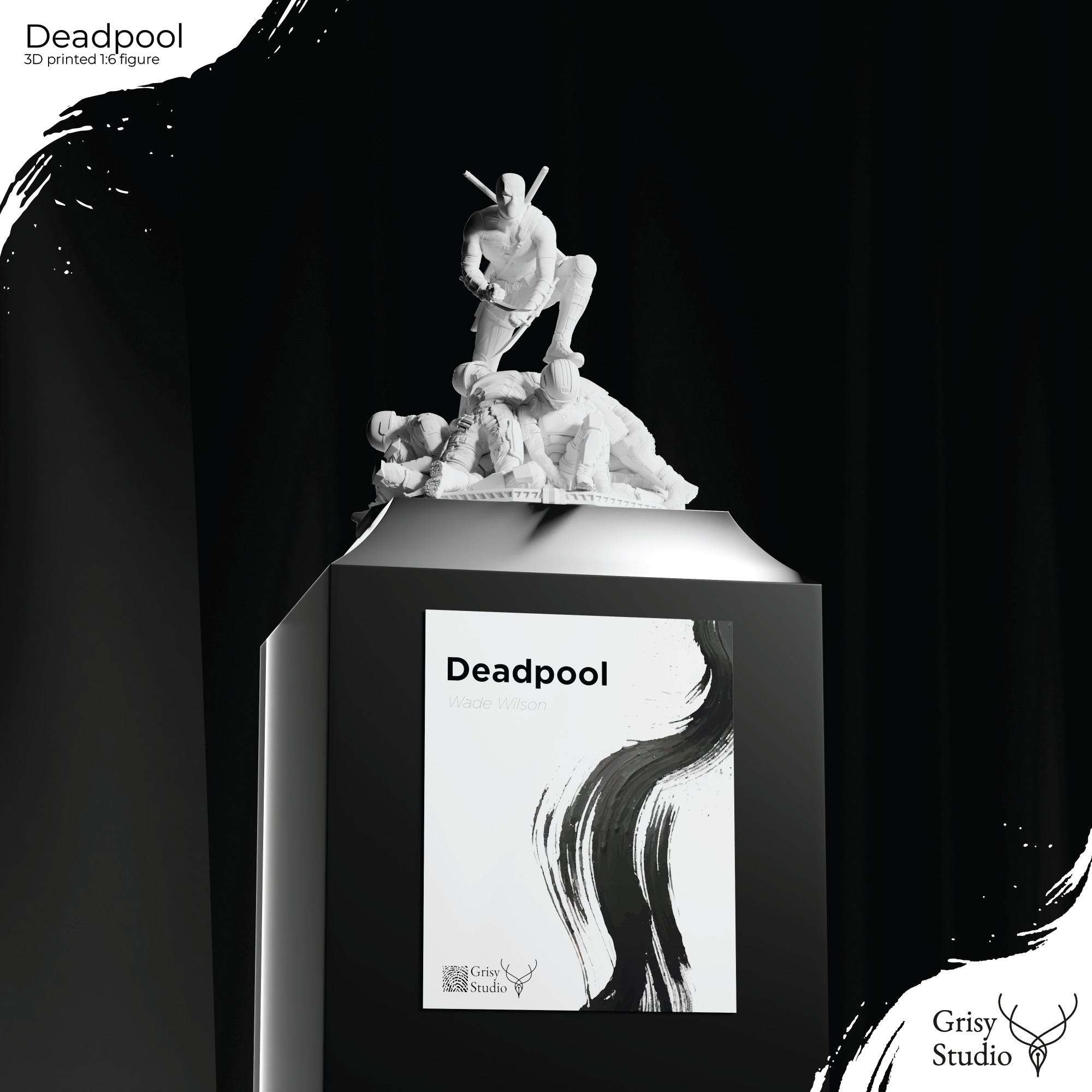 Deadpool premium figure 3D print model_11