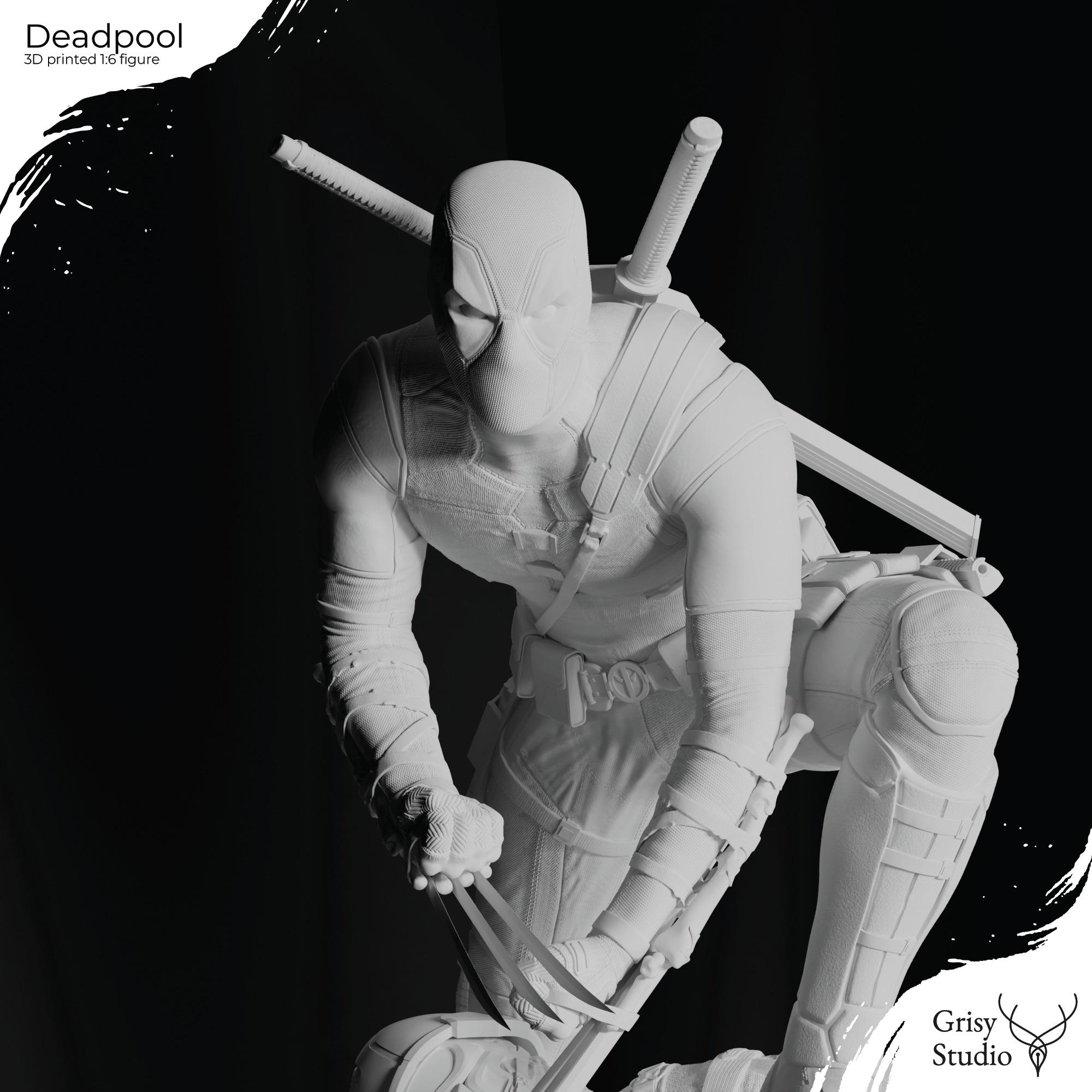 Deadpool premium figure 3D print model_13