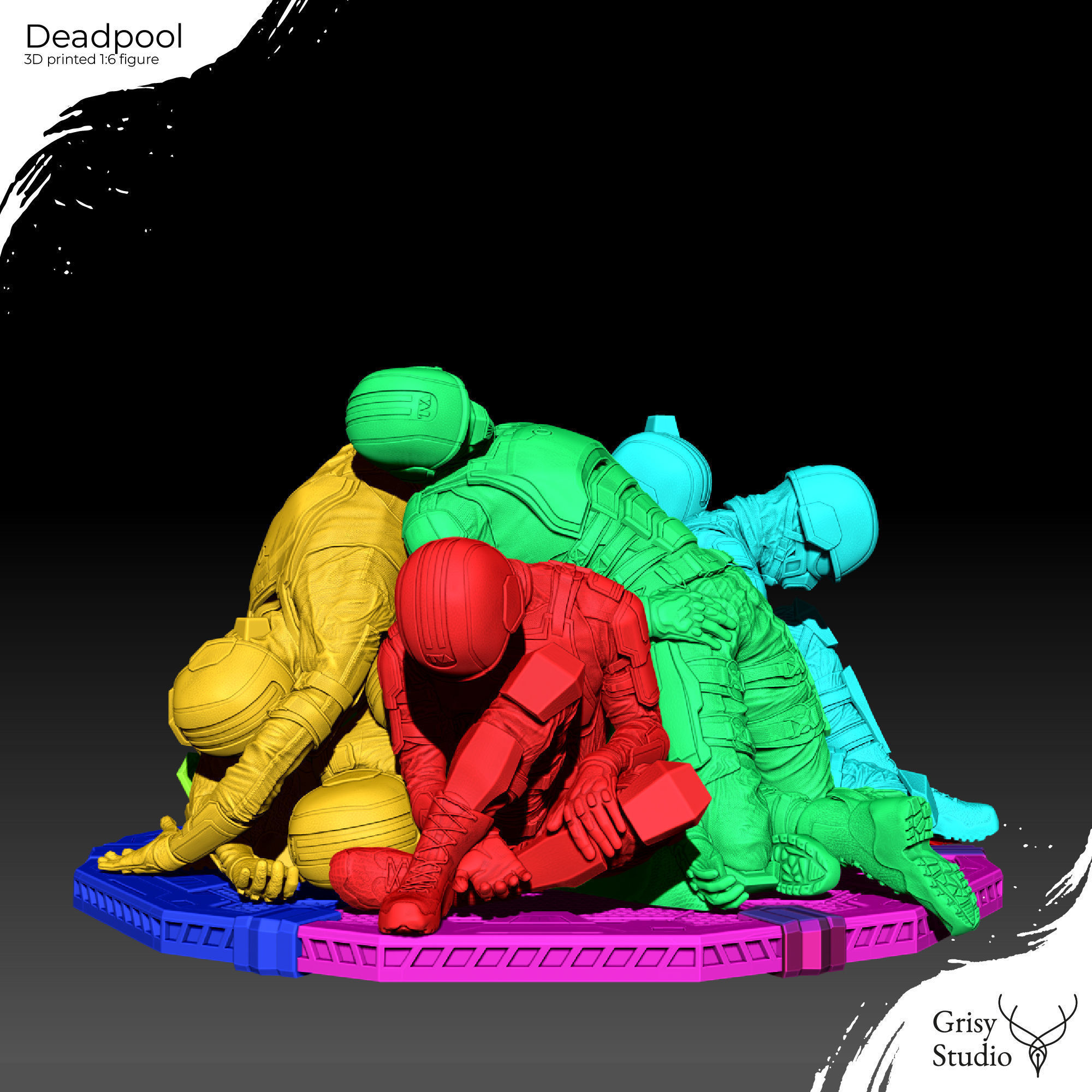 Deadpool premium figure 3D print model_24