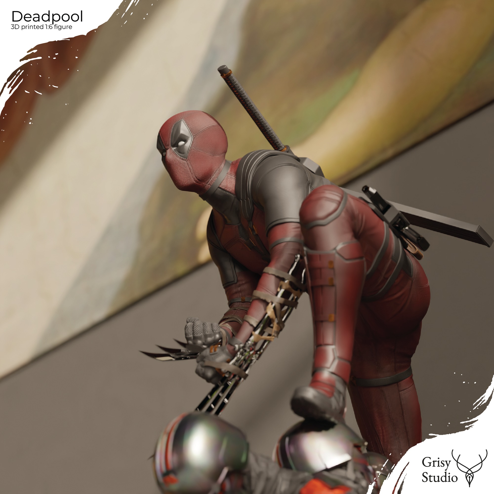 Deadpool premium figure 3D print model_7