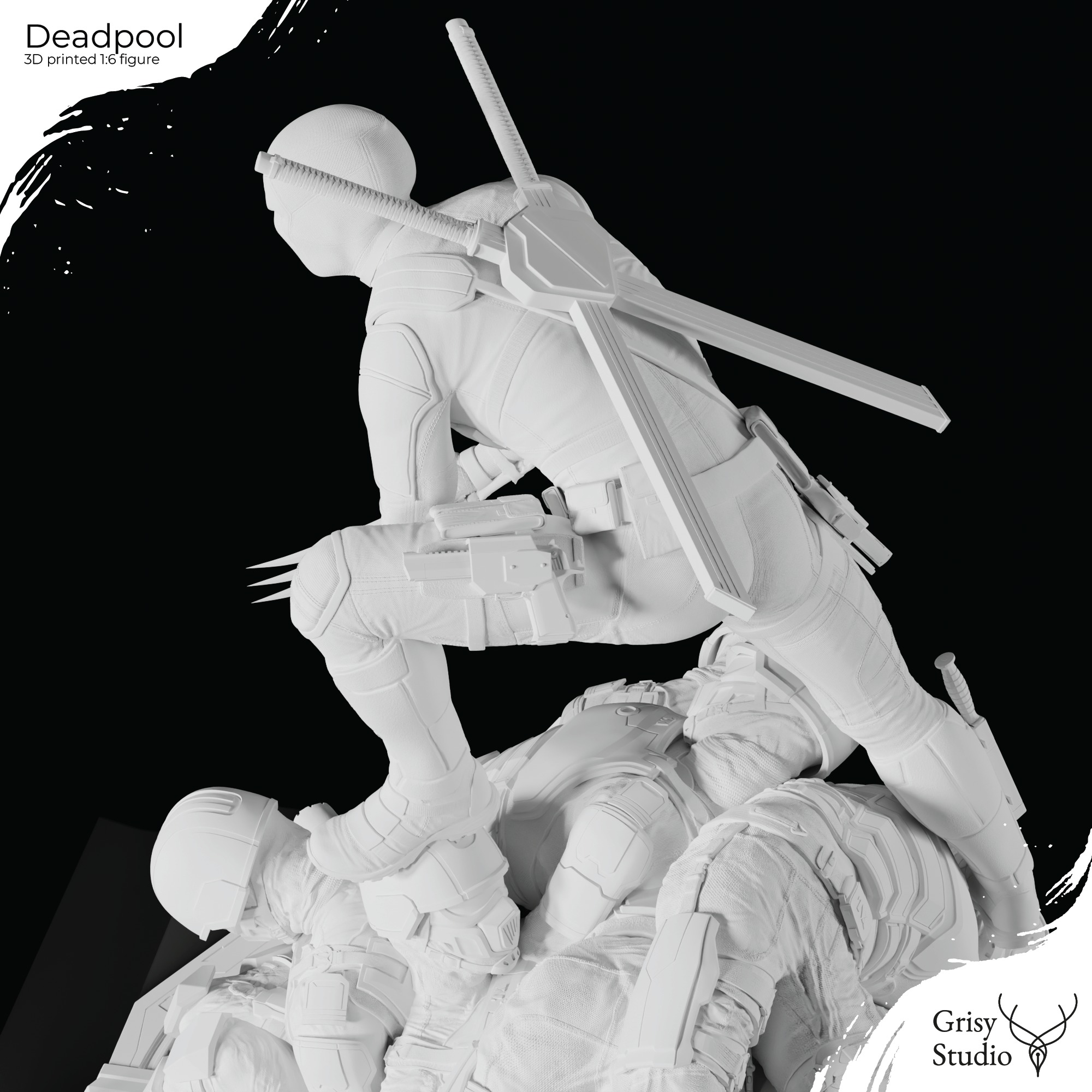 Deadpool premium figure 3D print model_17