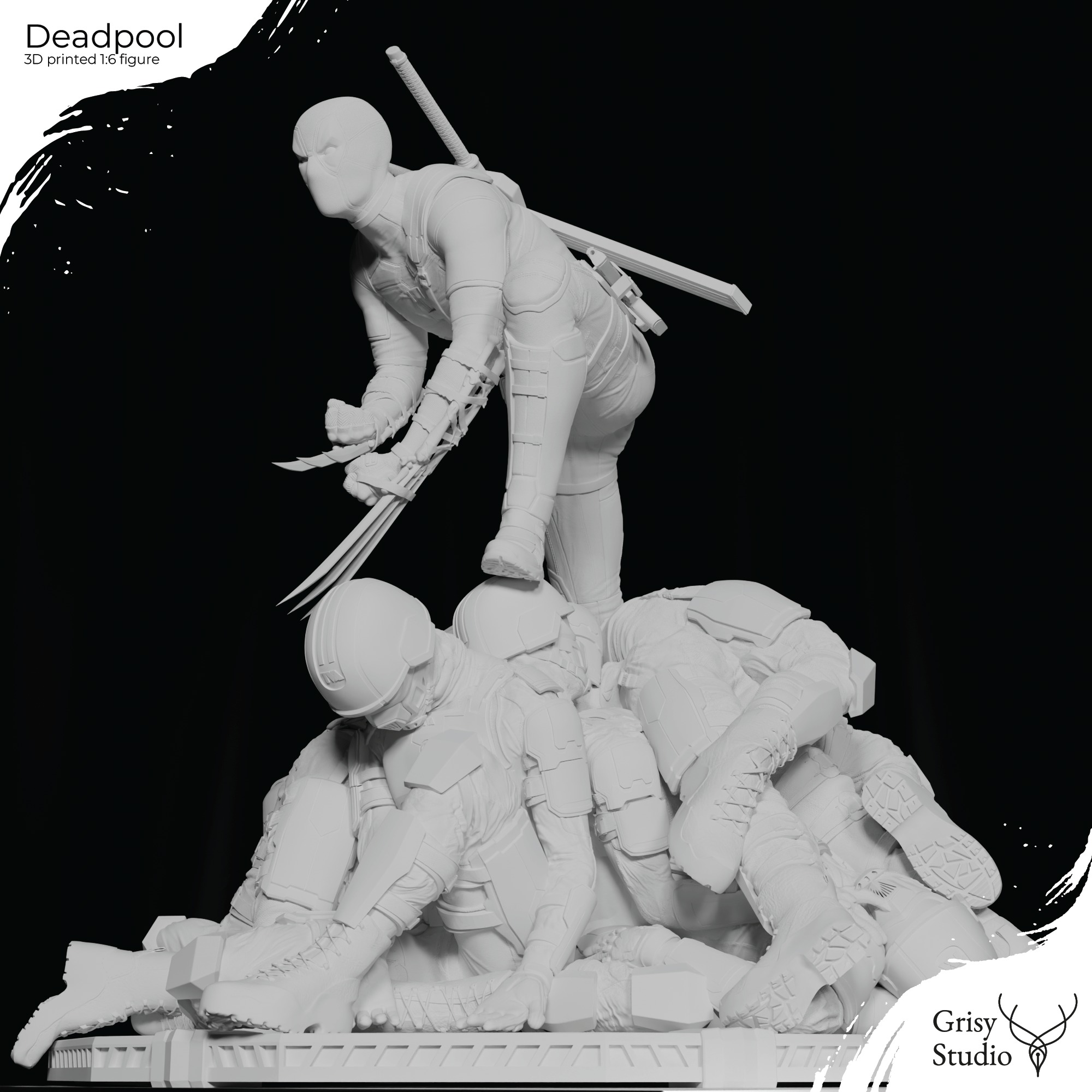 Deadpool premium figure 3D print model_15