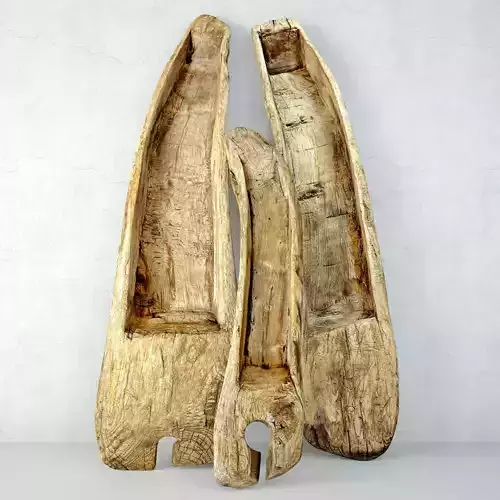 Old Wood Long Troughs 3D model