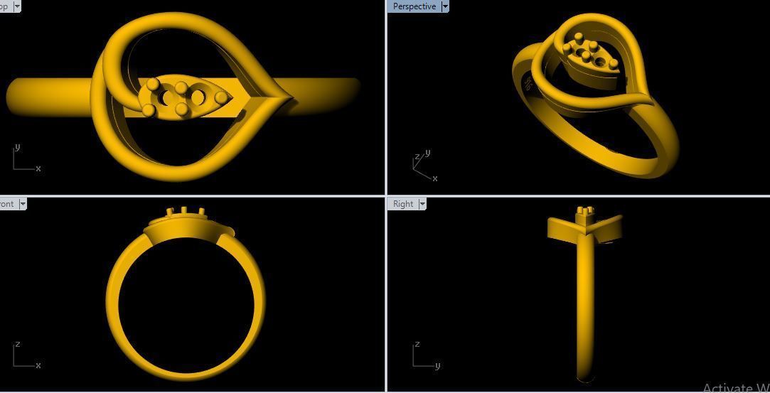 Leaf Ring 3dm file 3D print model_1