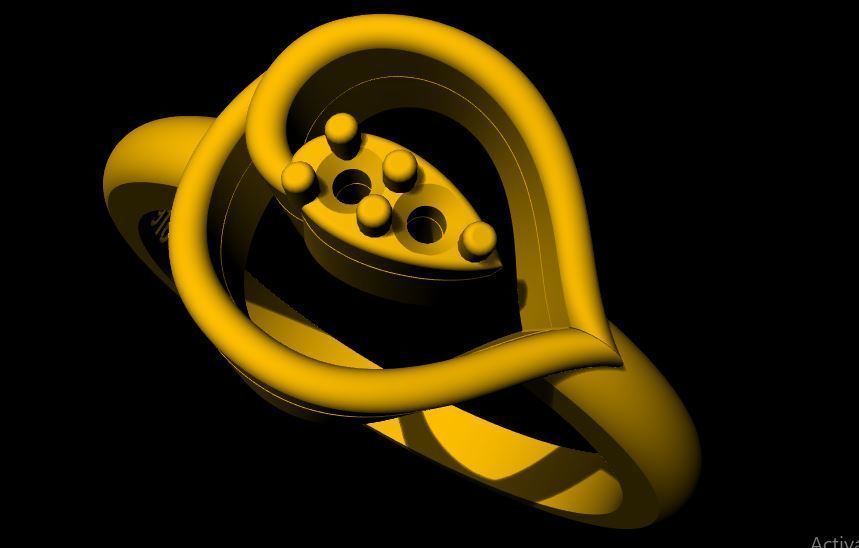 Leaf Ring 3dm file 3D print model_6