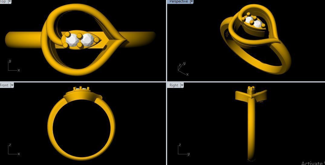 Leaf Ring 3dm file 3D print model_2