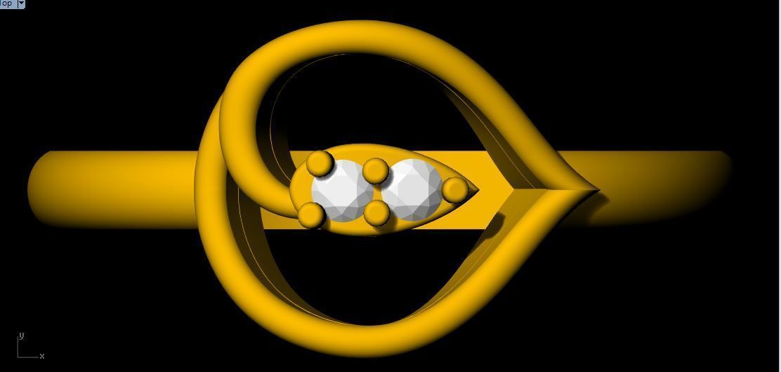 Leaf Ring 3dm file 3D print model_3