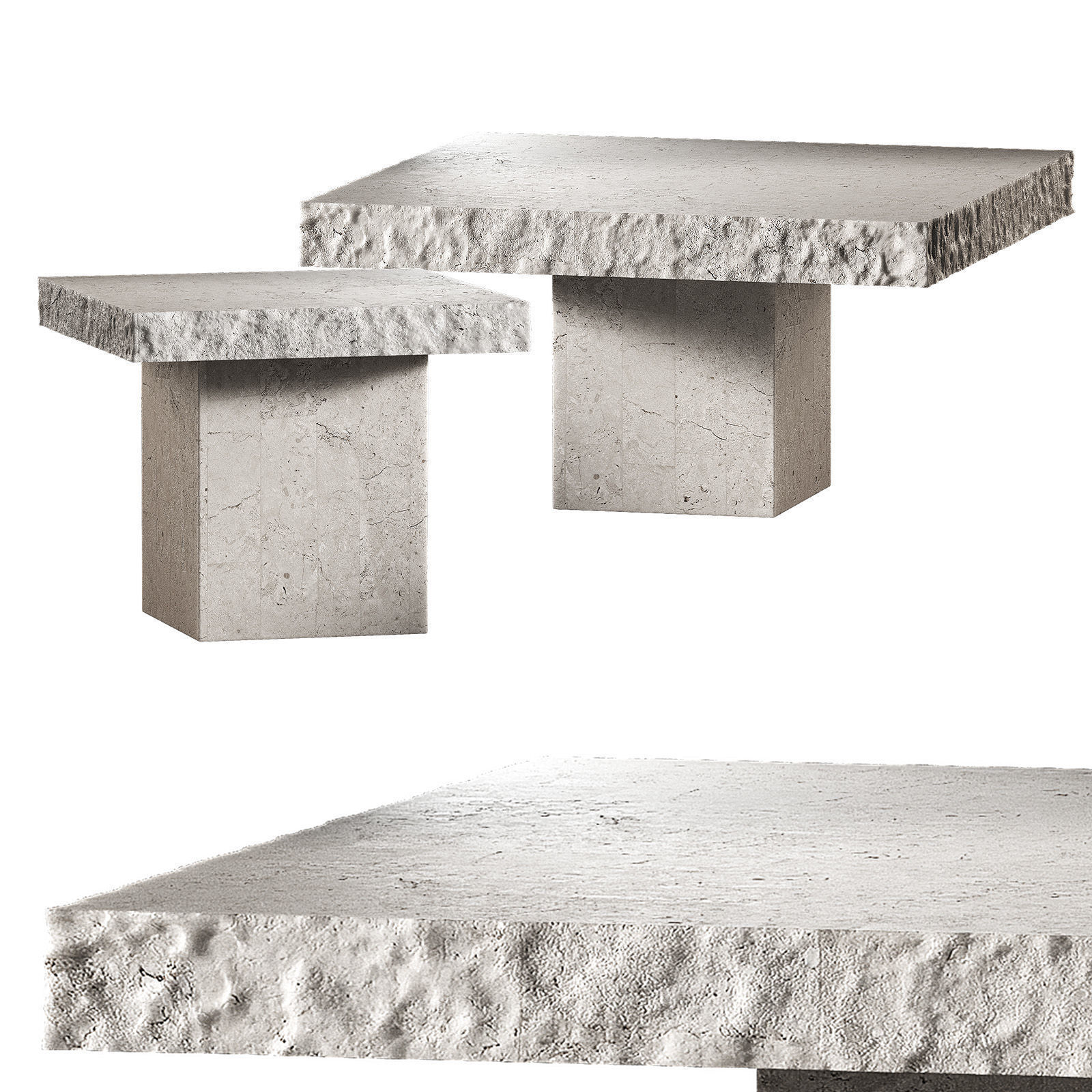 Orilla Coffee table Side table Engold rough rocky edge 3D model_5