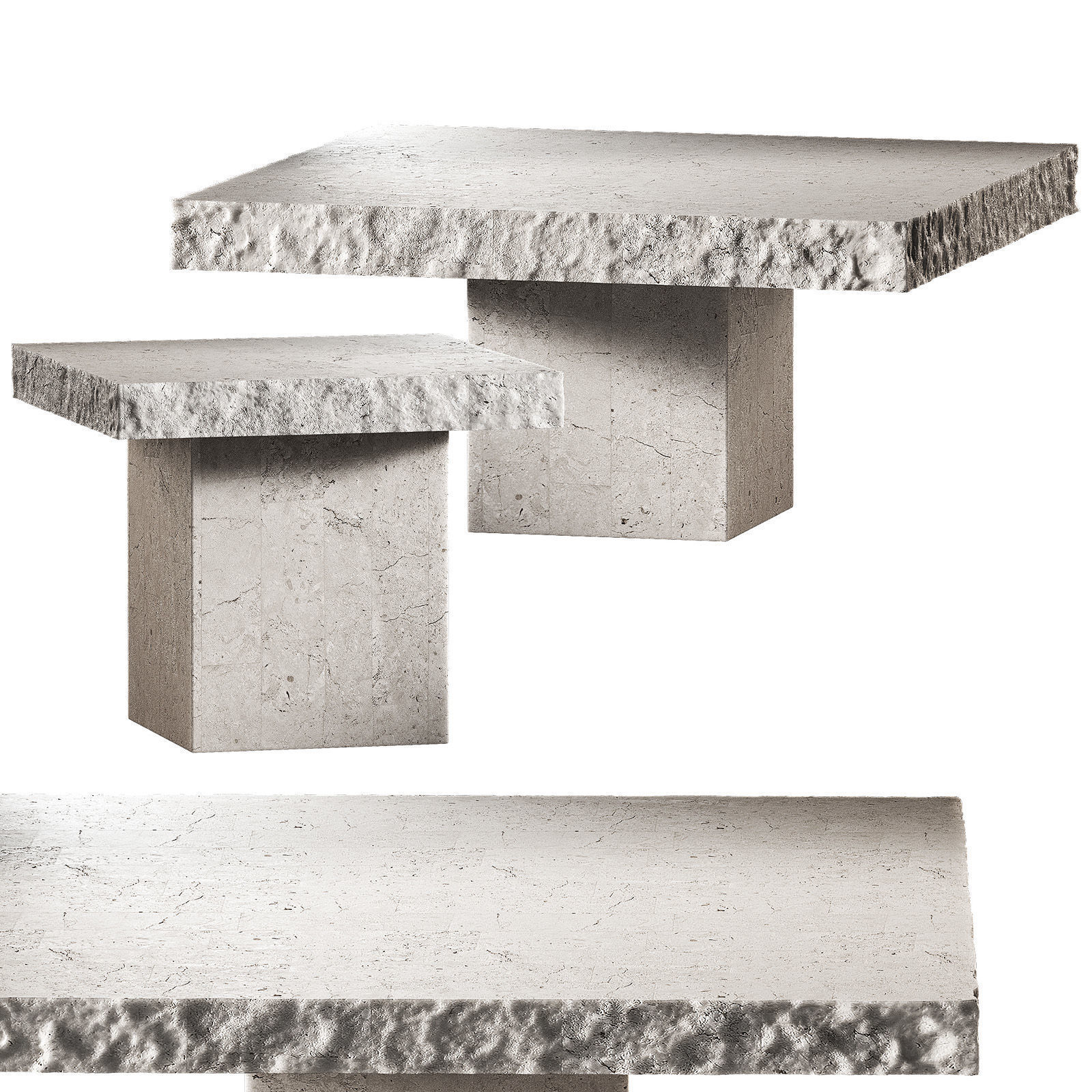 Orilla Coffee table Side table Engold rough rocky edge 3D model_6