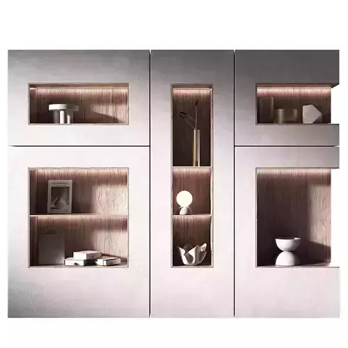 Modular rack shelf Square rectangle niche wooden built in wall