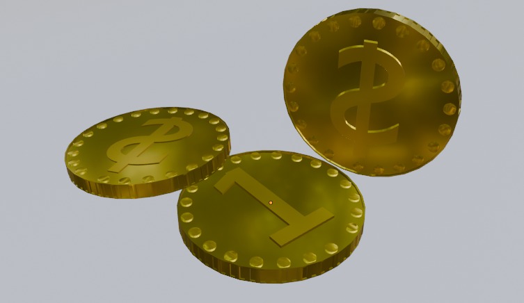 Gold Coin Free low-poly 3D model_2