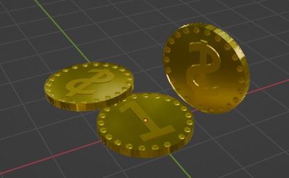 Gold Coin Free low-poly 3D model_3