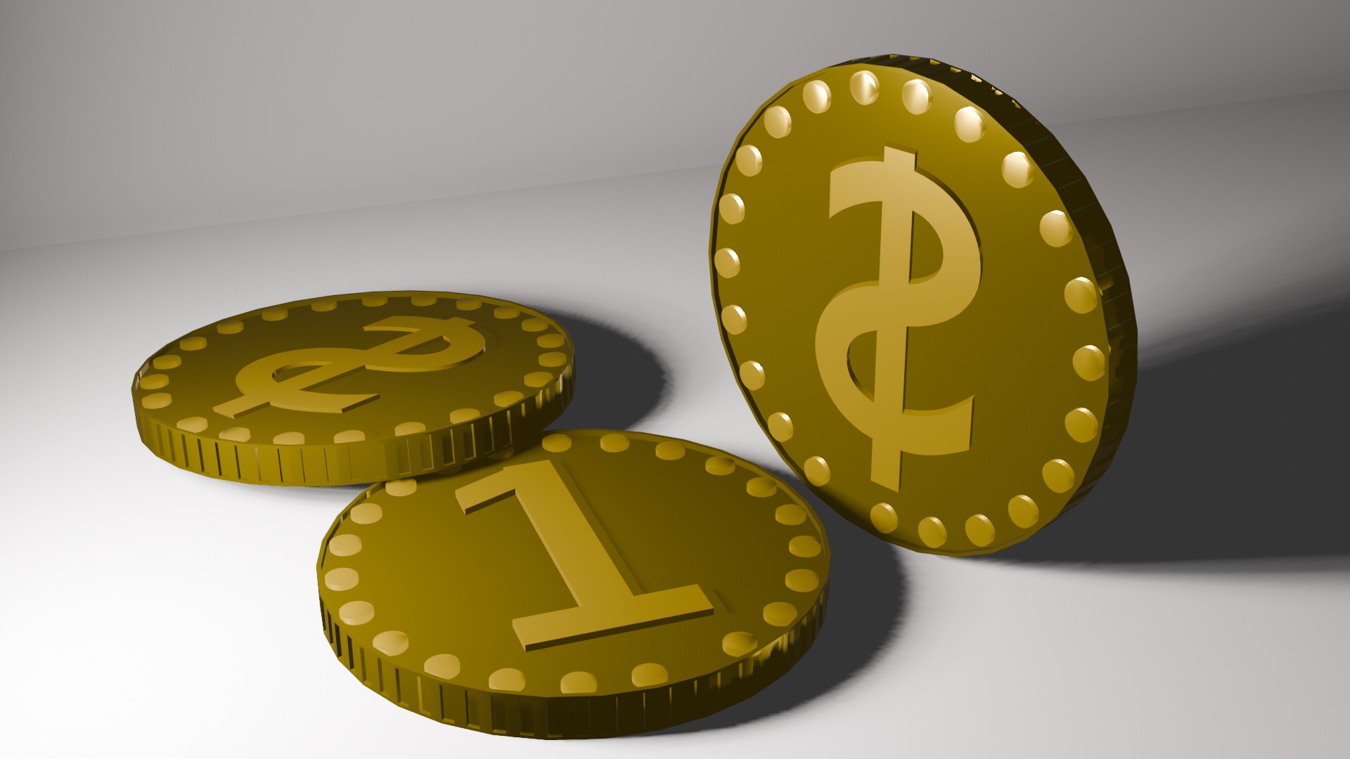 Gold Coin Free low-poly 3D model_1