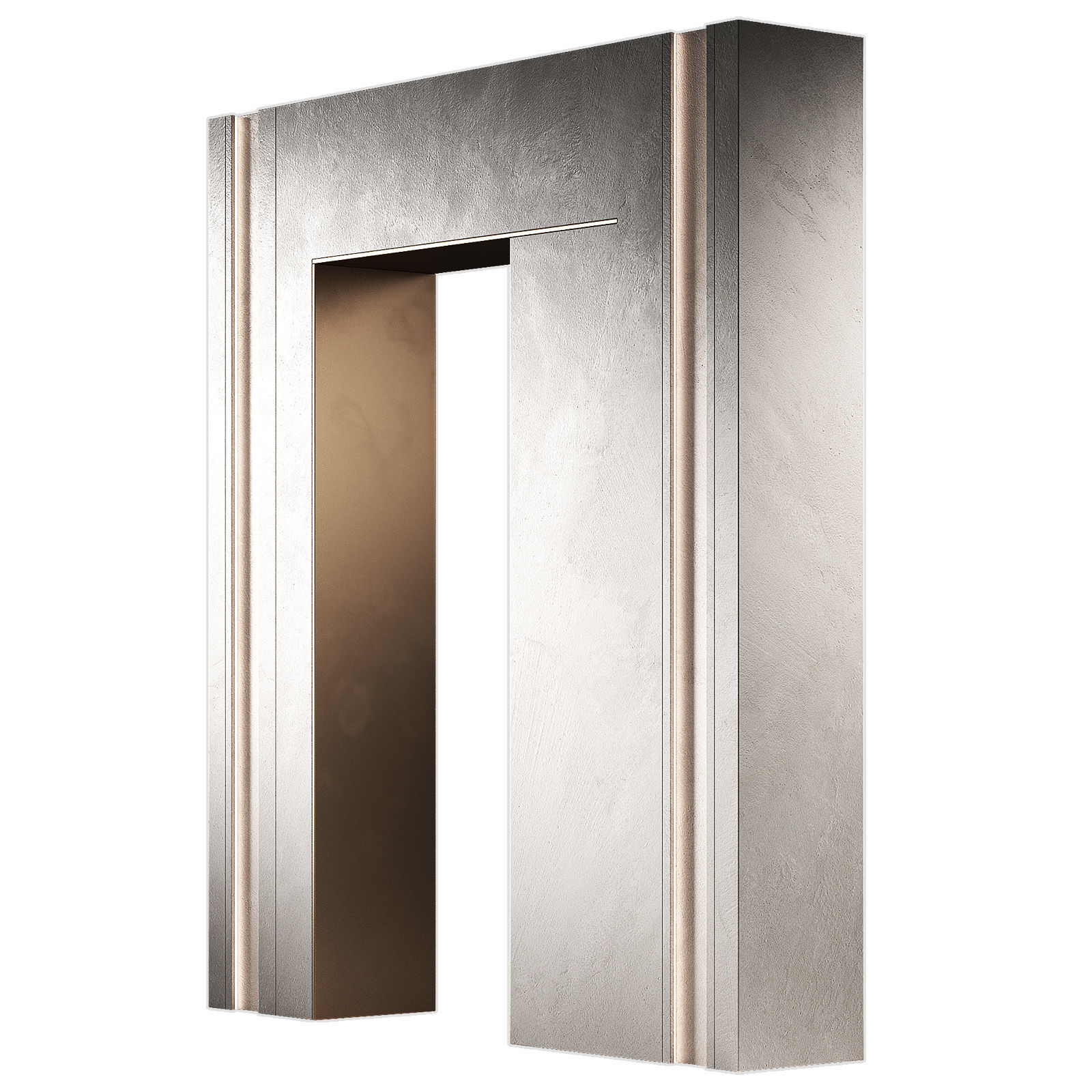 Rounded modular doorway opening Wall hallway pass through 3D model_5