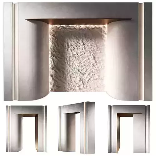 Rounded modular doorway opening Wall hallway pass through