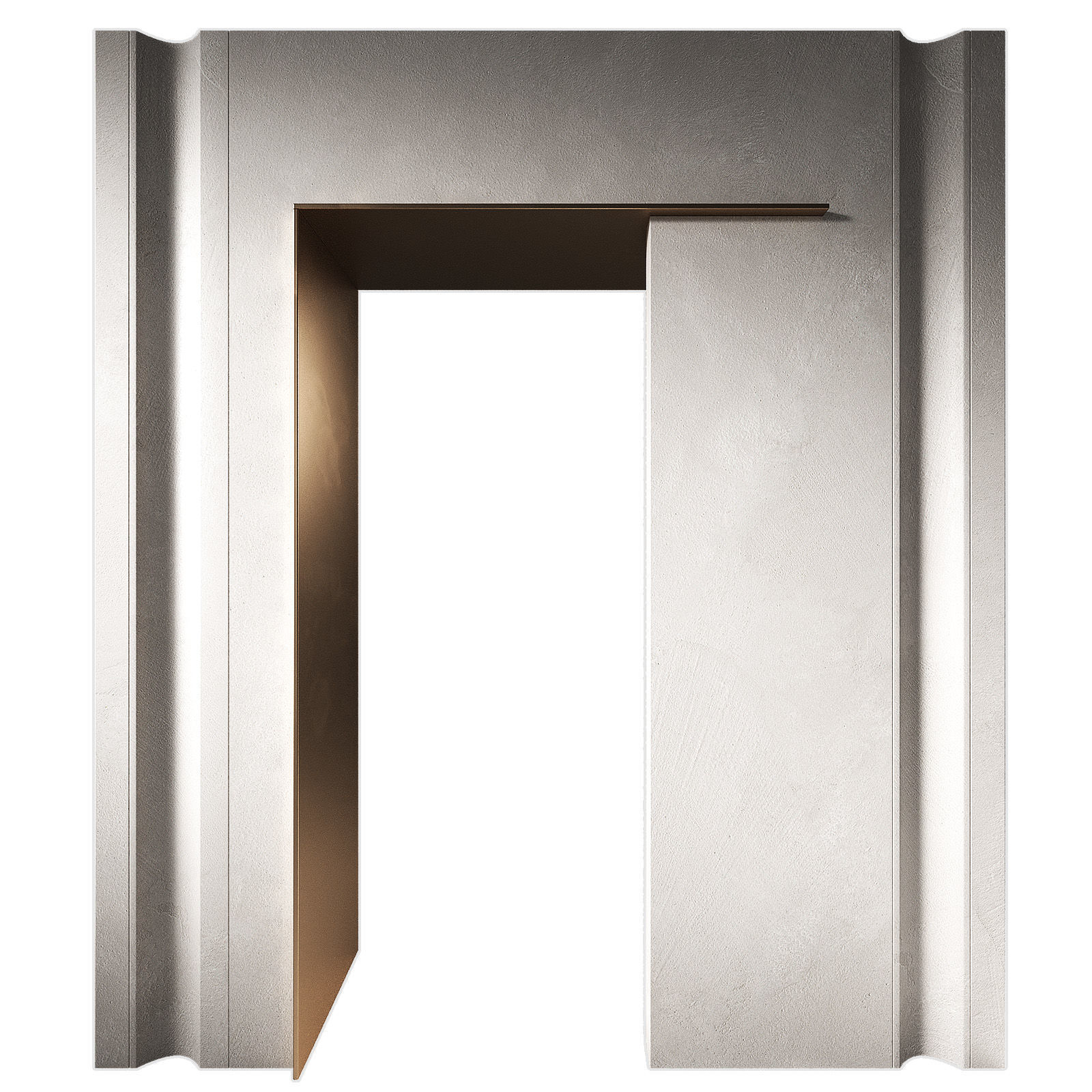 Rounded modular doorway opening Wall hallway pass through 3D model_7