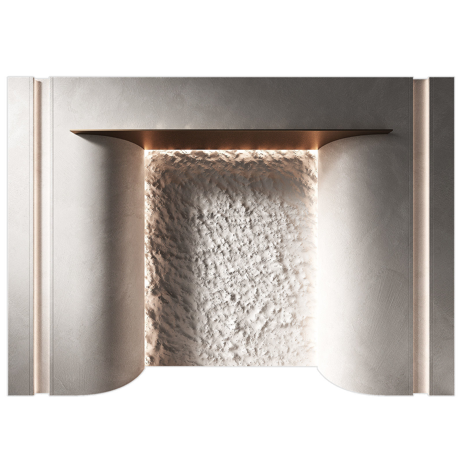 Rounded modular doorway opening Wall hallway pass through 3D model_1