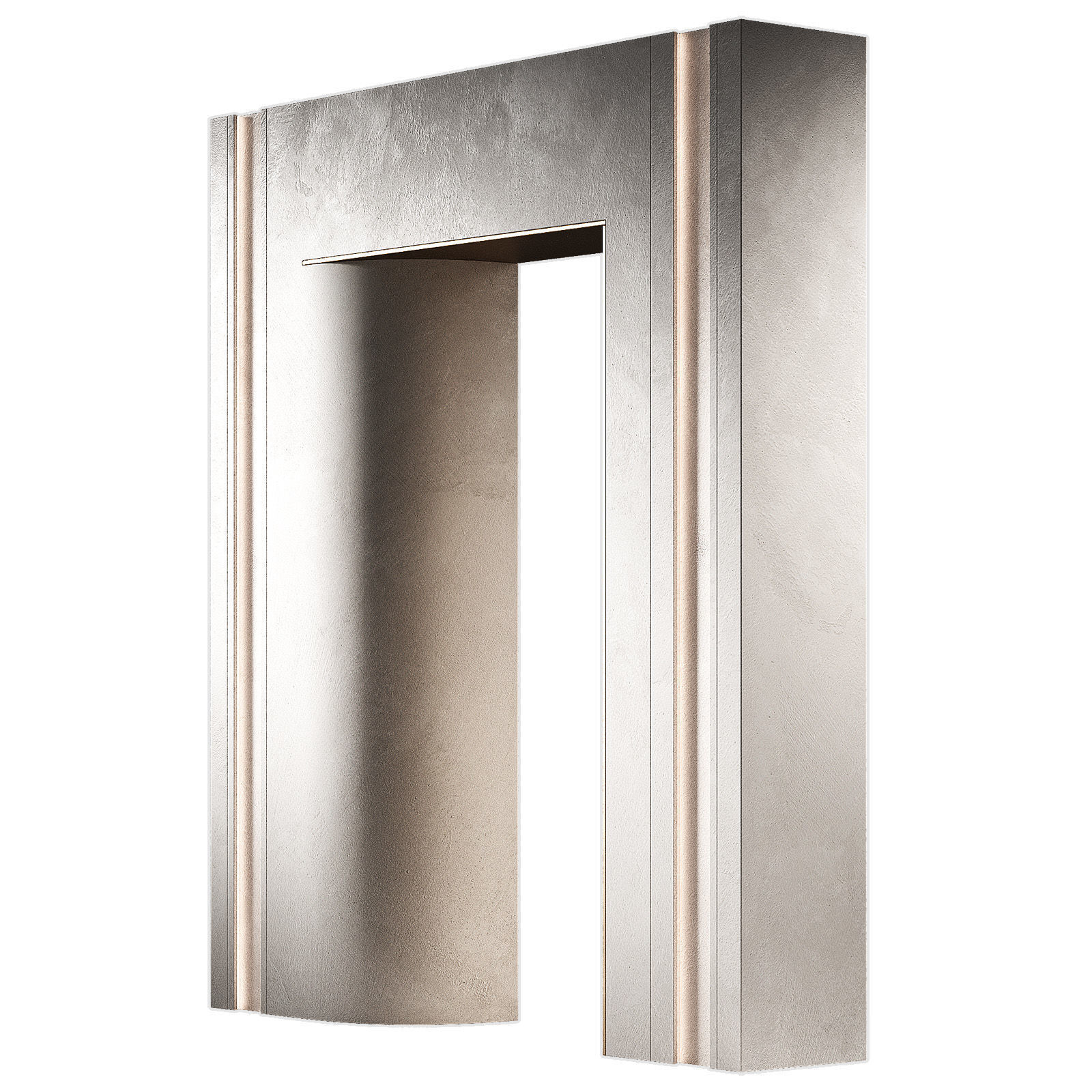 Rounded modular doorway opening Wall hallway pass through 3D model_4