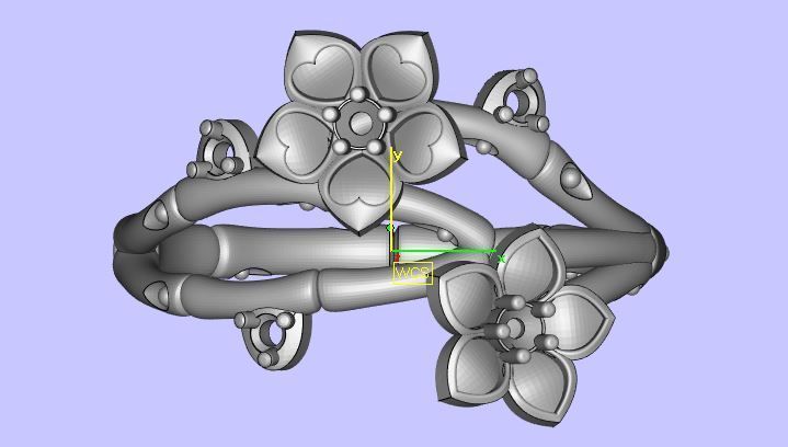 Heart Floral Ring STL file 3D print model_5