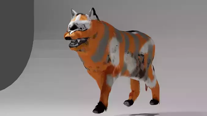 Wolf 3D Animation Low-poly 3D model