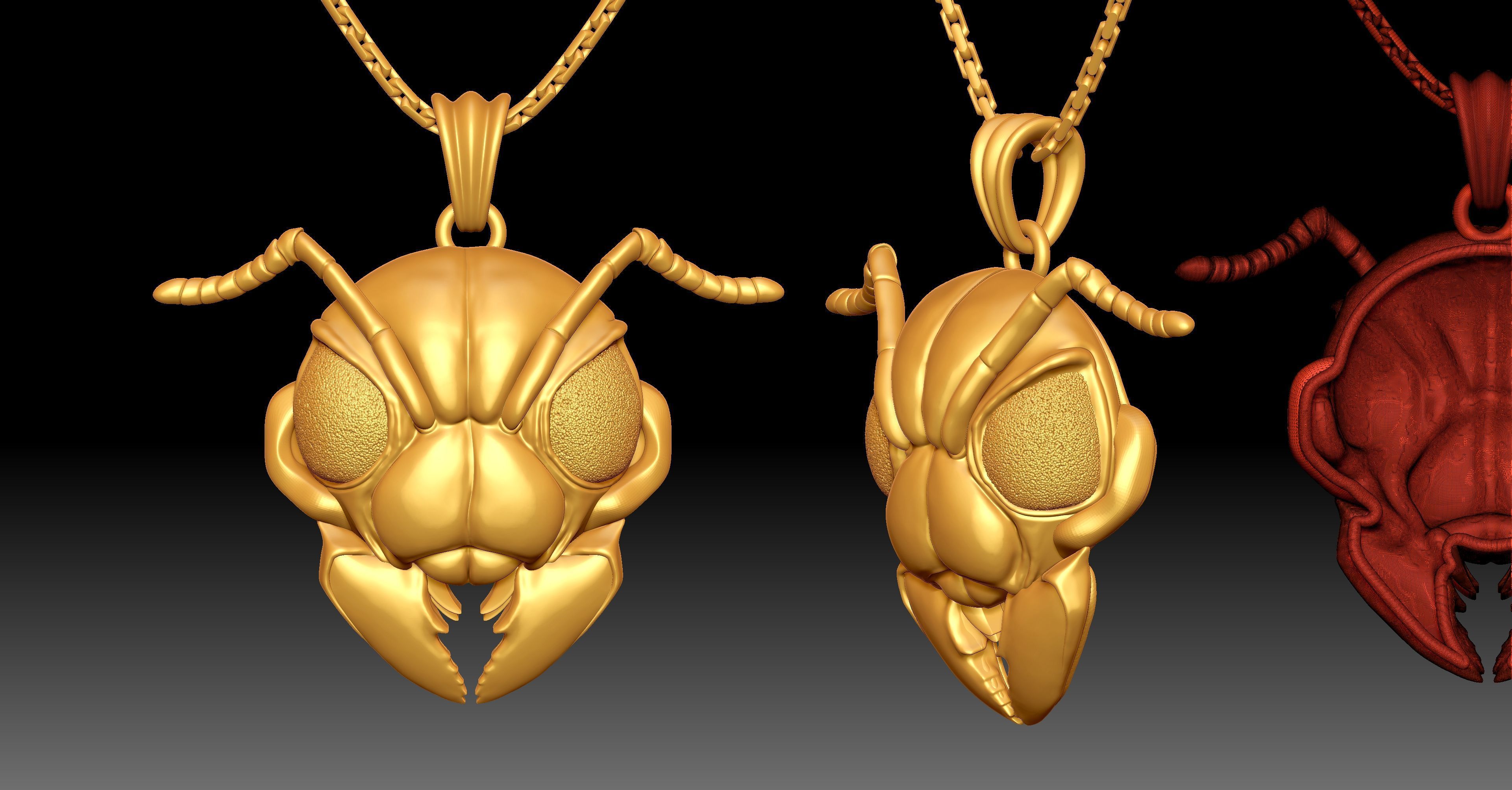 Ant Head Pendant 3D print model_4