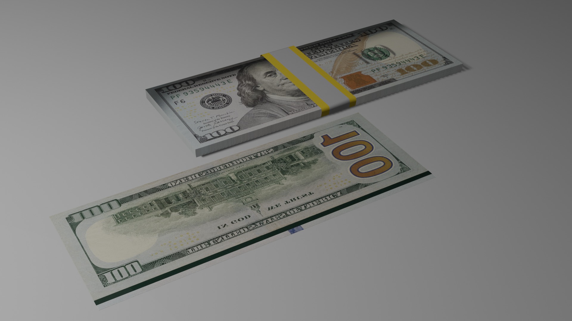 money dollar Free low-poly 3D model_8