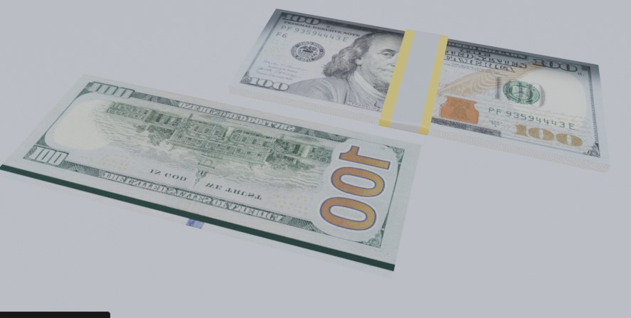 money dollar Free low-poly 3D model_6