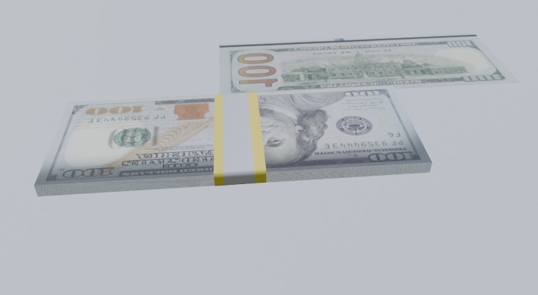 money dollar Free low-poly 3D model_3