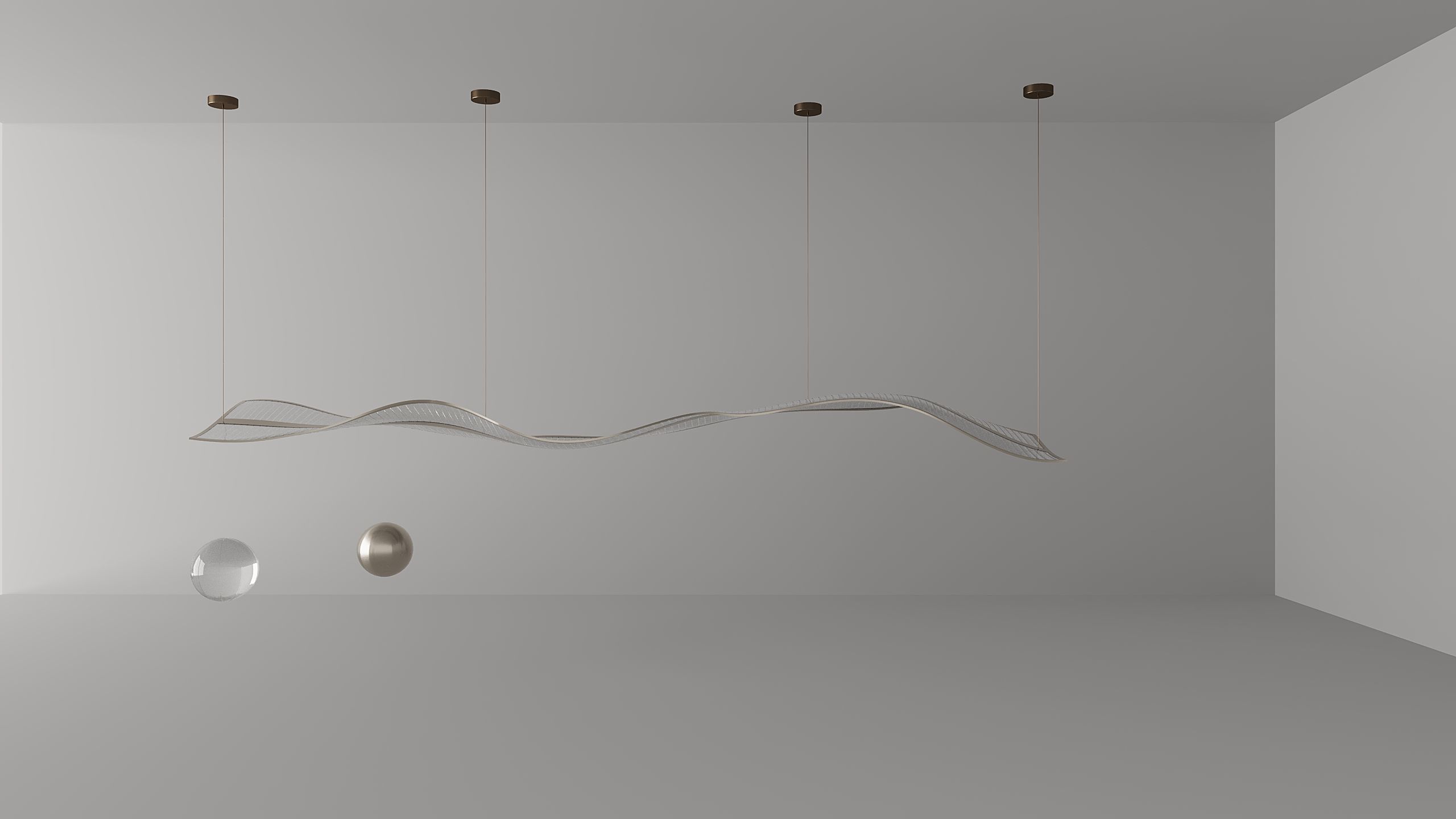 Modern Simple hanging light Low-poly 3D model_2
