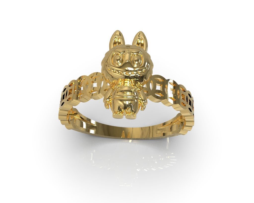 LABUBU COIN RINGS COMBO OF 7 CUTE 3D print model_2