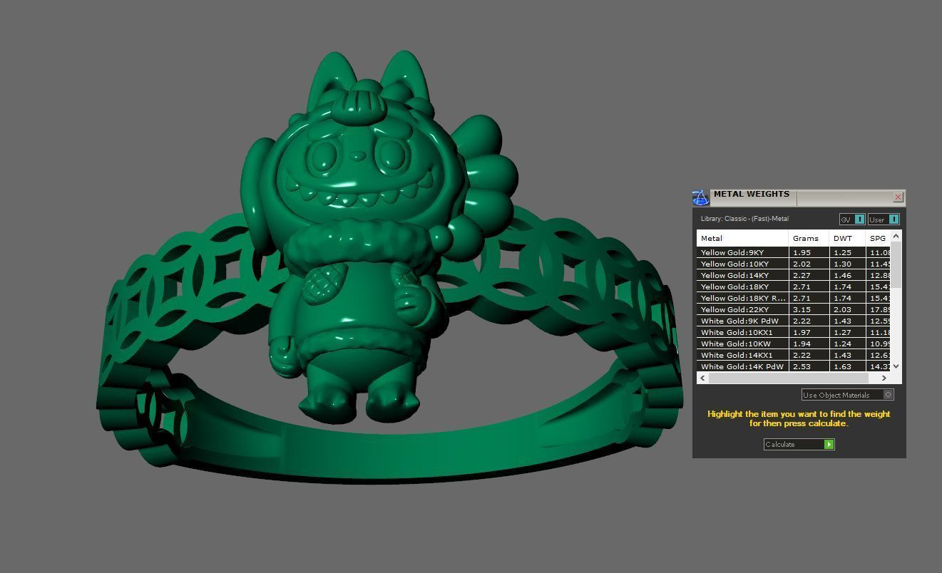 LABUBU COIN RINGS COMBO OF 7 CUTE 3D print model_8