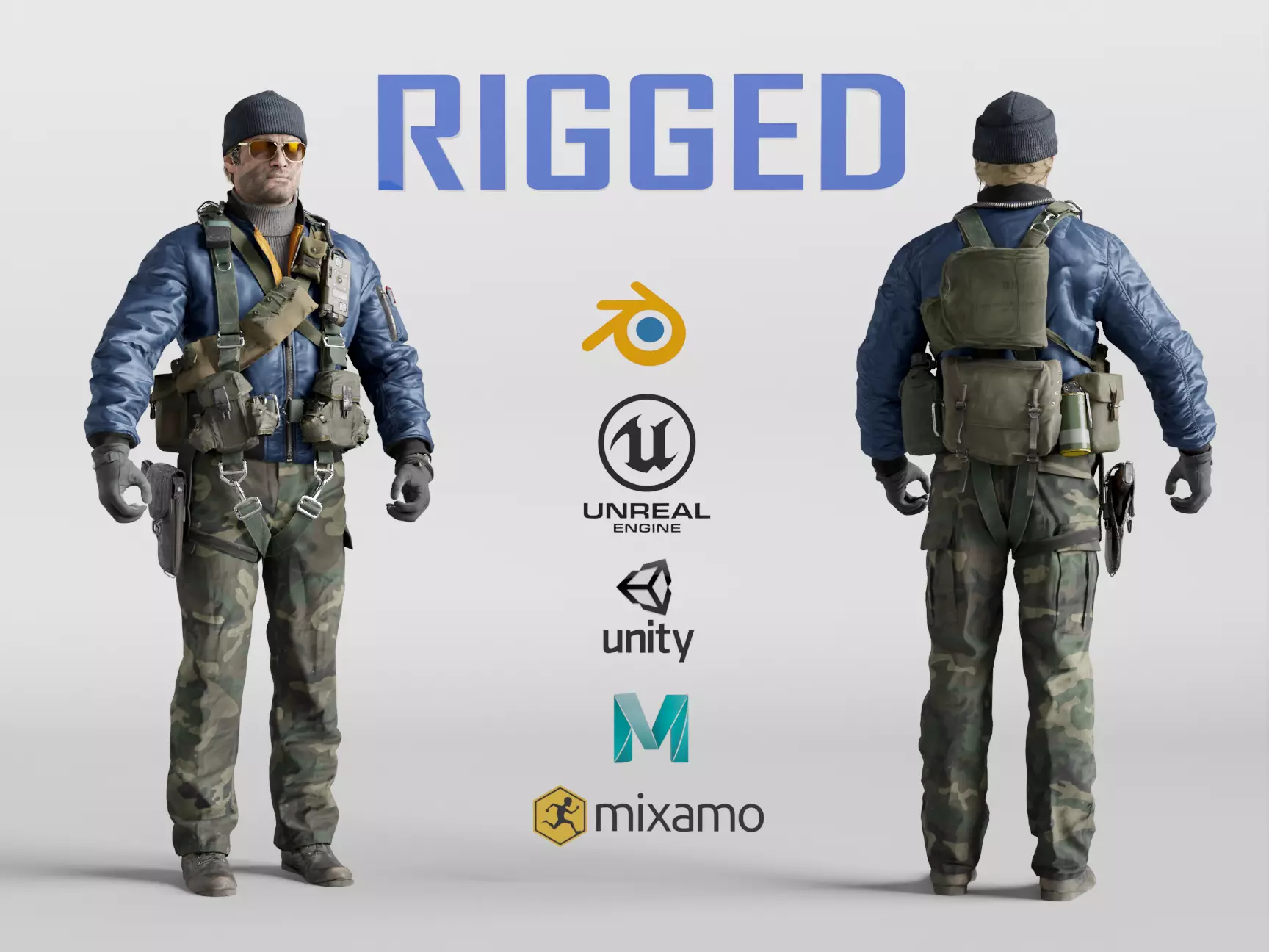 RUSSELL ADLER from Call Of Duty RIGGED Low-poly 3D model_0