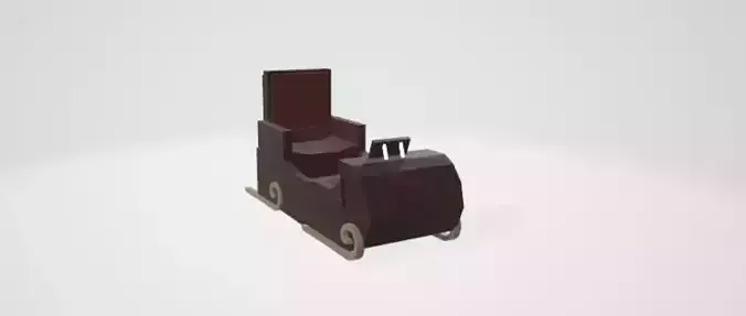 Slitta di Babbo Natale Low-poly 3D model