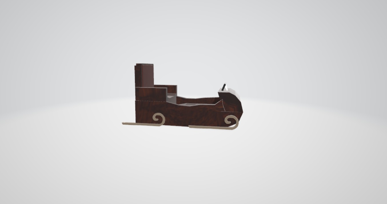 Slitta di Babbo Natale Low-poly 3D model_1