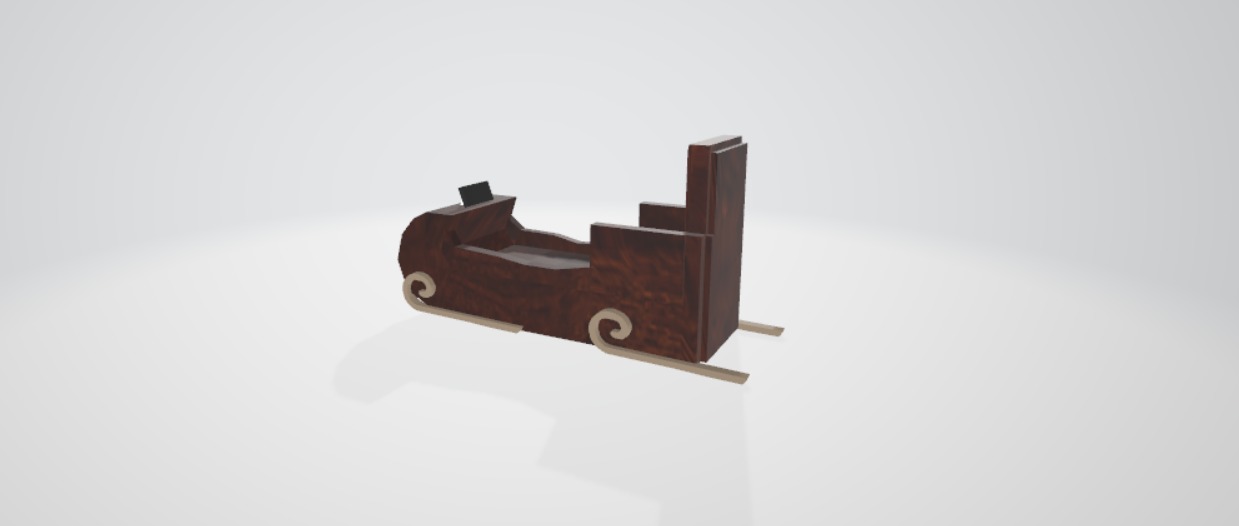 Slitta di Babbo Natale Low-poly 3D model_3
