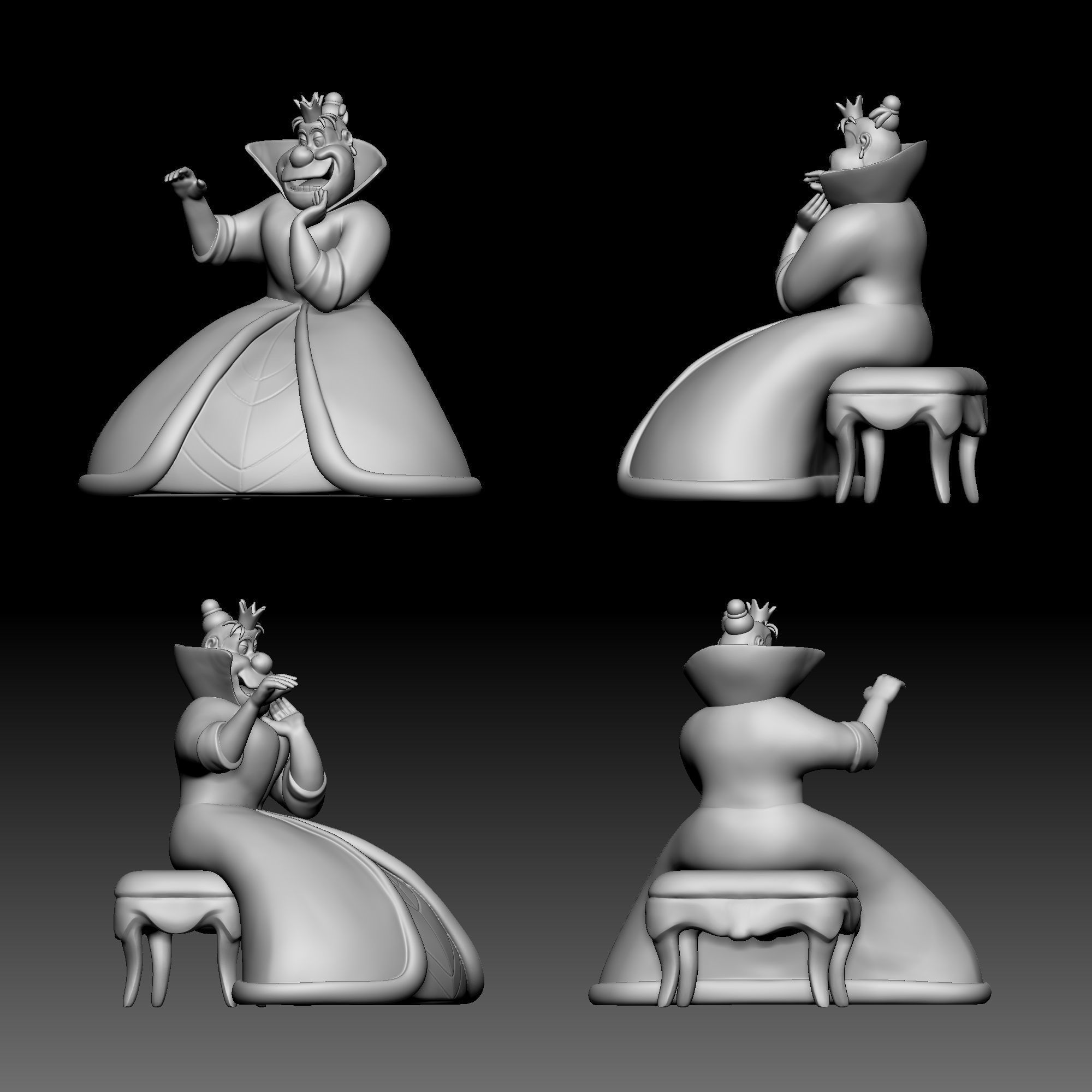 Queen of Hearts - Alice in Wonderland - 010 3D print model_1