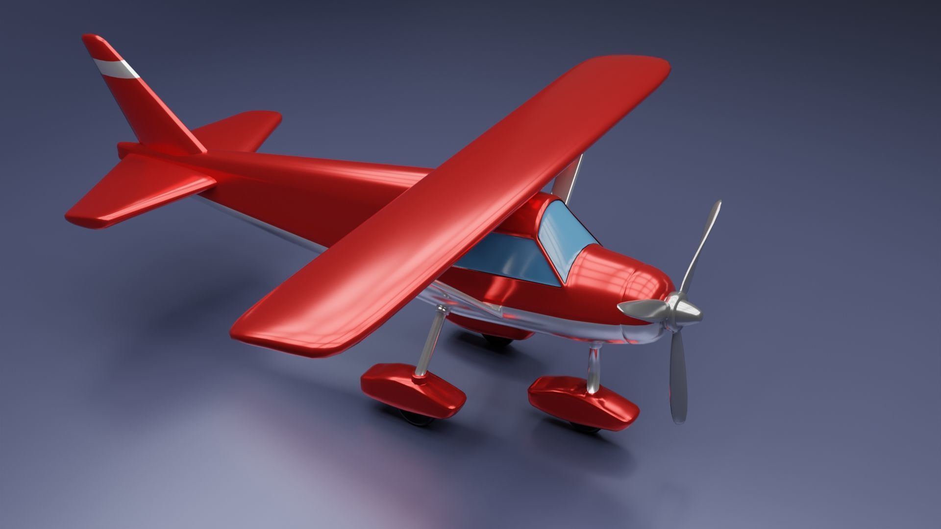 Toon Cessna Caravan Airplane Low-poly 3D model_2