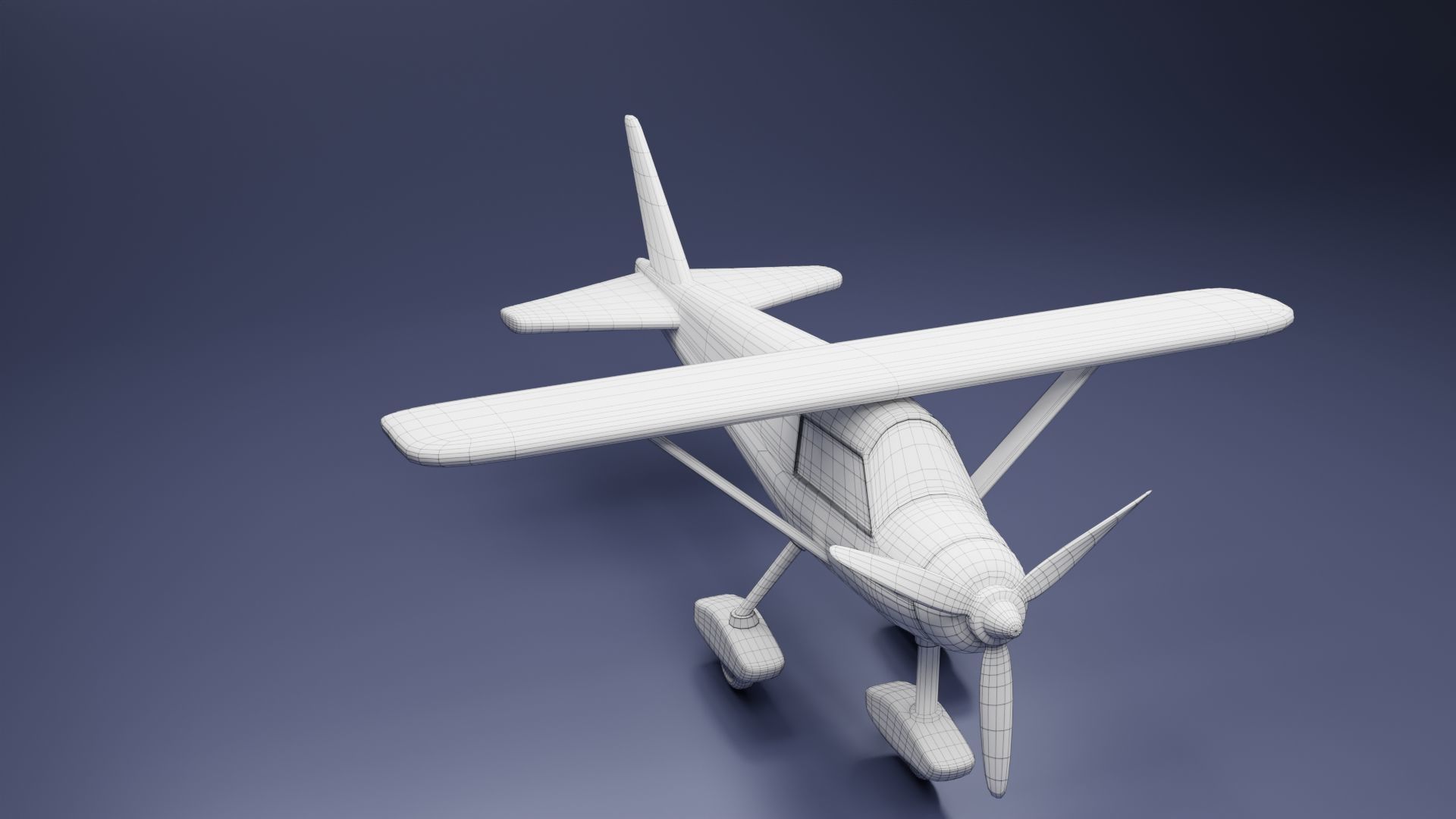 Toon Cessna Caravan Airplane Low-poly 3D model_15