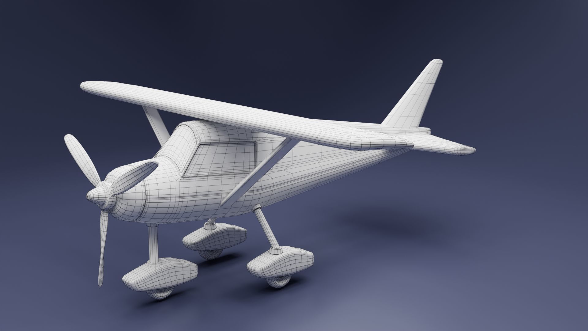 Toon Cessna Caravan Airplane Low-poly 3D model_13