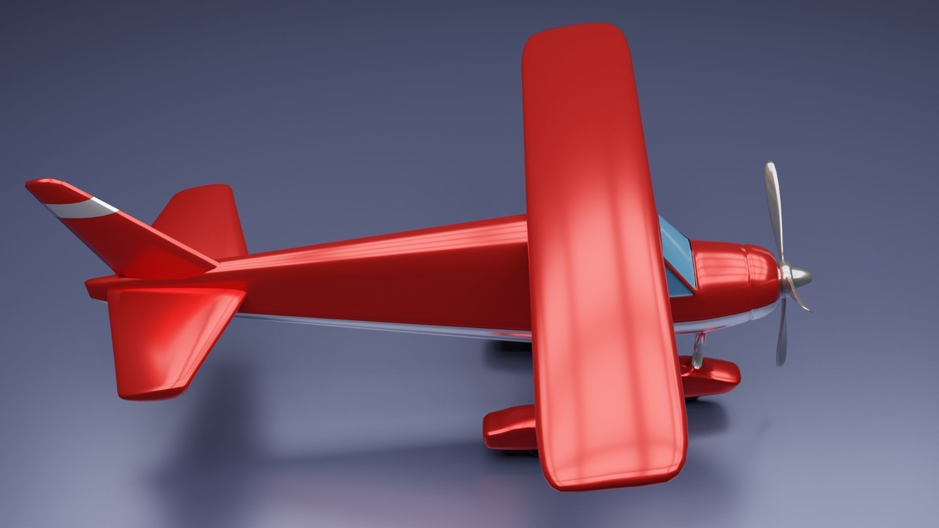 Toon Cessna Caravan Airplane Low-poly 3D model_3